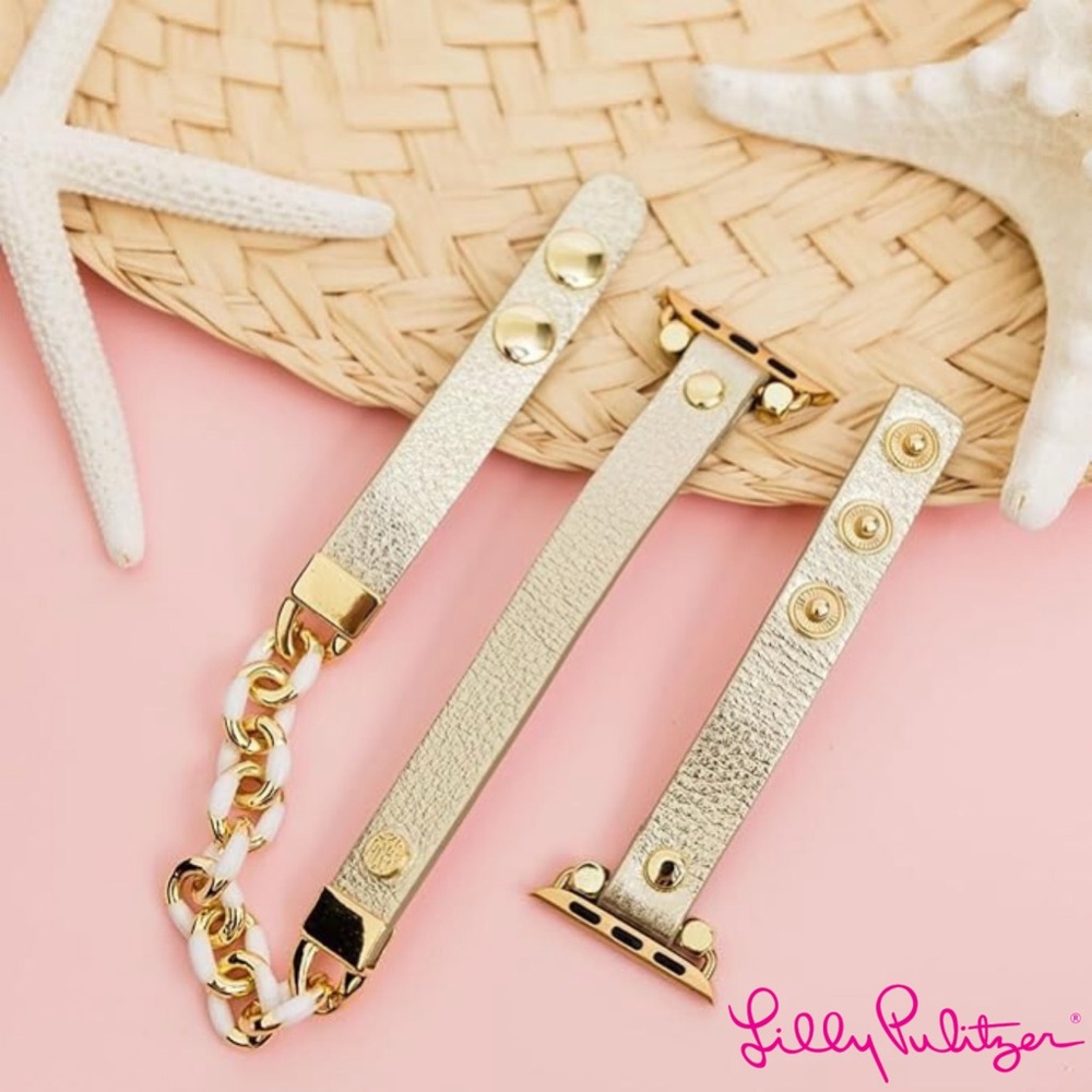 Lilly Pulitzer Gold Skinny Apple Watch Band